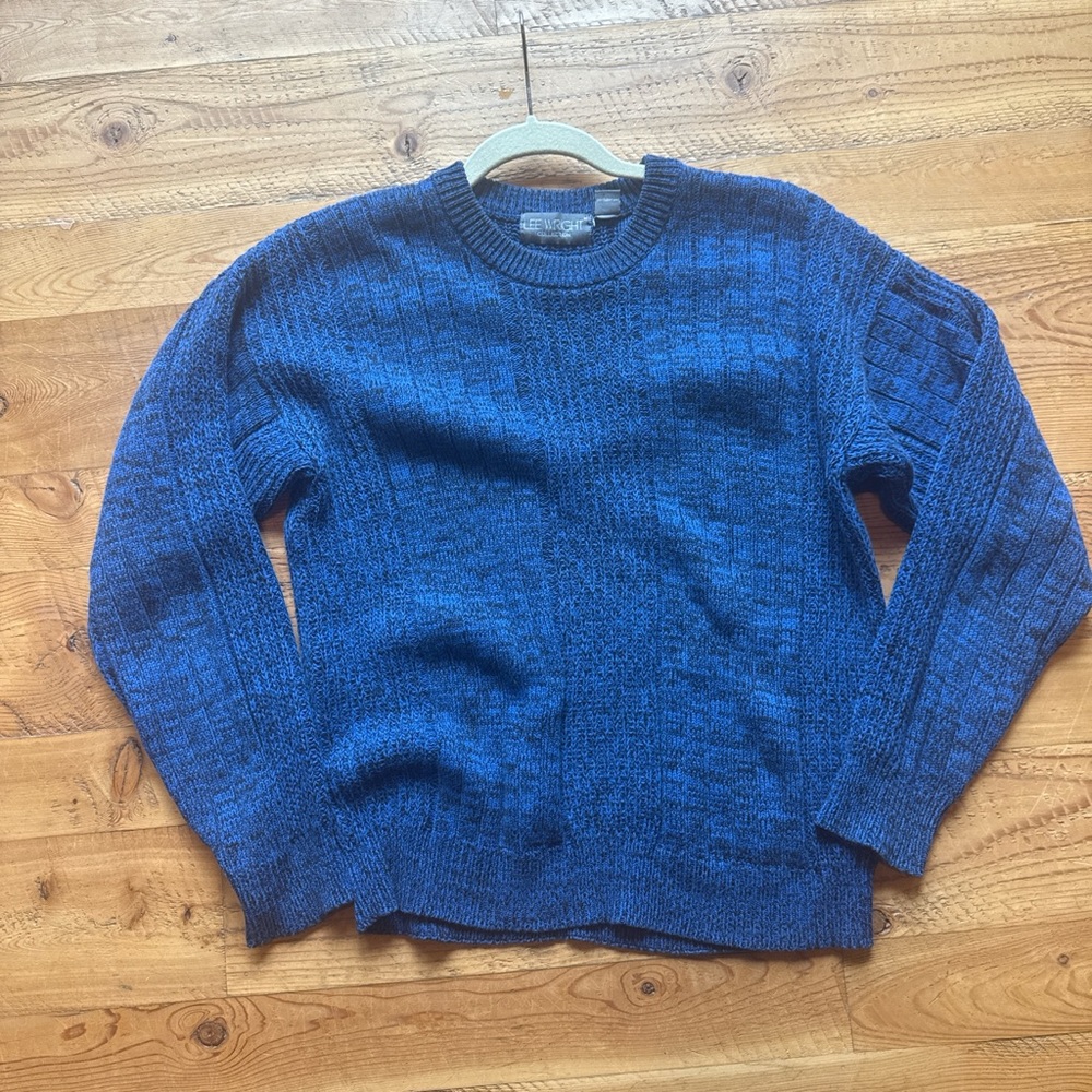 Vintage 80s Blue Cotton Crewneck Sweater size M